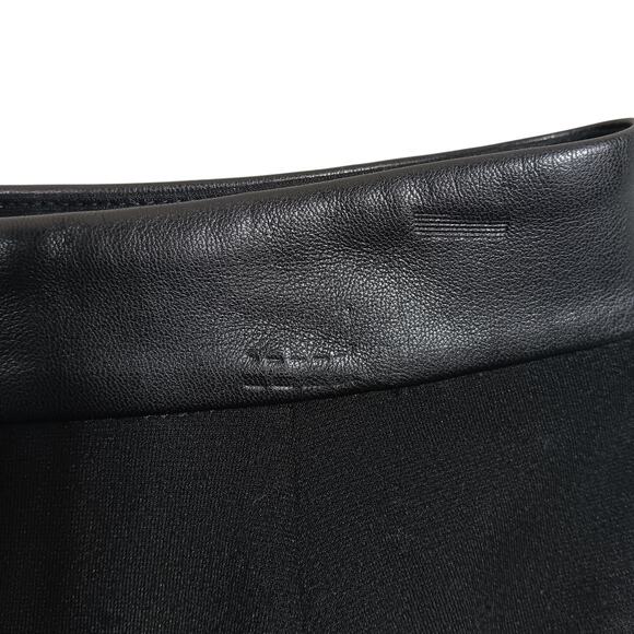 Ann Taylor Factory Petite Pencil Skirt Size 10P Black Faux Leather & Knit Panels - Picture 10 of 11